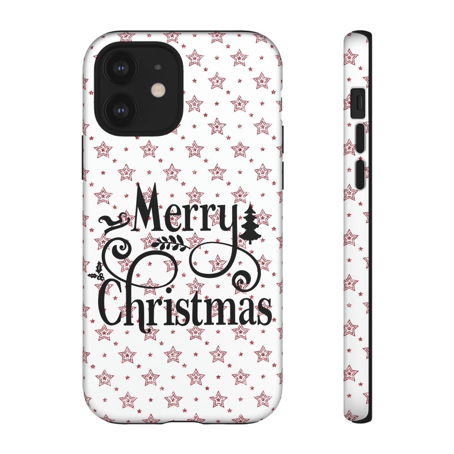 Merry Christmas Red & White Phone Case iPhone 12-15 Pro Max, Google Pixel 5-7 Pro, Samsung S20-23