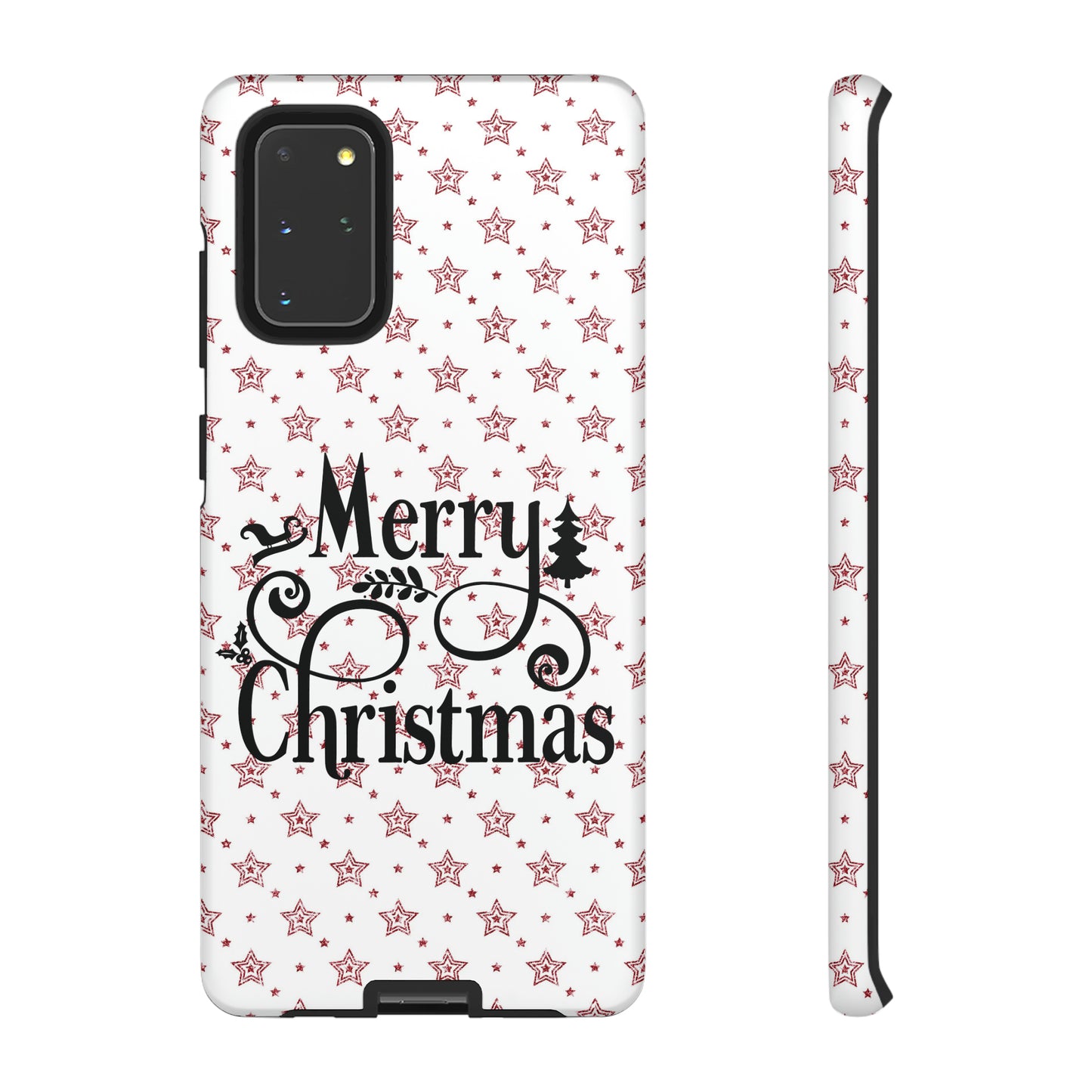 Merry Christmas Red & White Phone Case iPhone 12-15 Pro Max, Google Pixel 5-7 Pro, Samsung S20-23