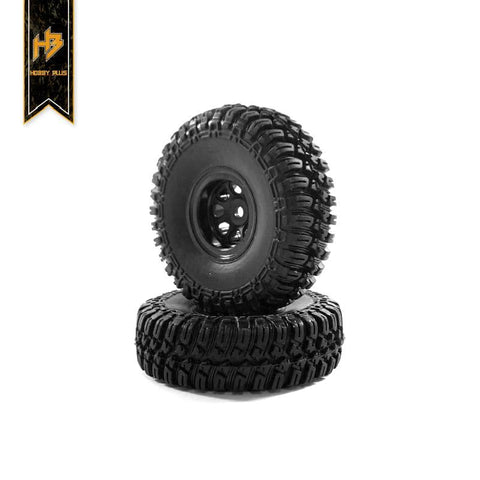 HobbyPlus 1.0 GRABBER M/T Tire Set (Black Wheel) 2pcs