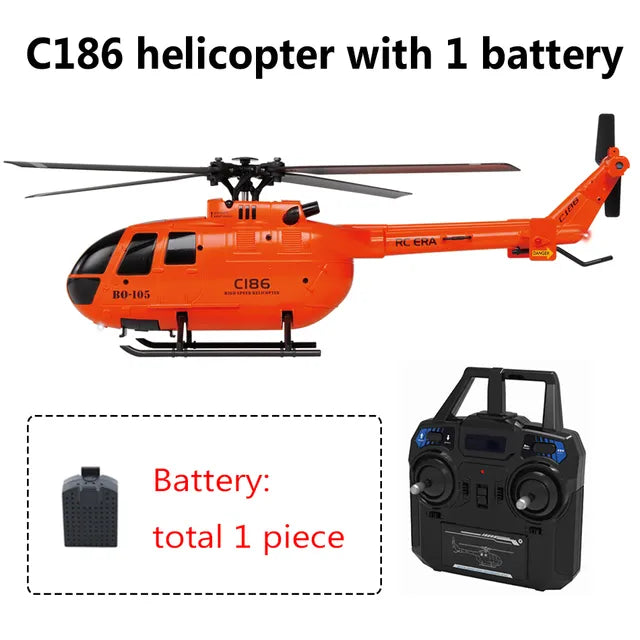 C186 Pro B105 2.4G RTF RC Helicopter 4 Ppropellers 6 Axis Electronic Gyroscope for Stabilization Remote Control Hobbies Toys