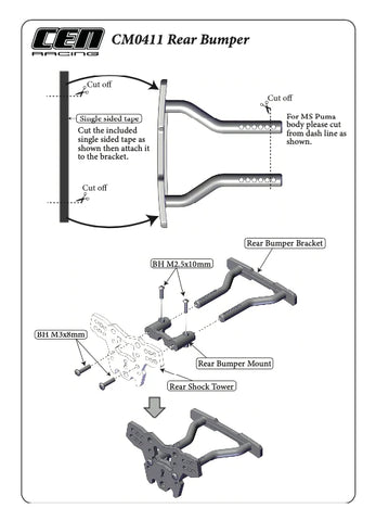 CM0411 Rear Bumper Support For Puma Rally 1