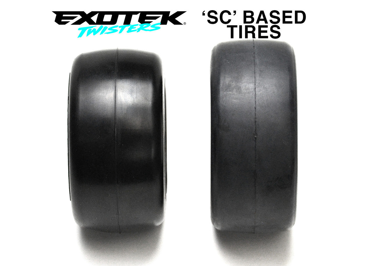 TWISTER PRO DRAG TIRE AND WHEEL SET WITH FIRM FOAM INSERTS, 1 PAIR OF REAR BELTED TIRES, WHEELS AND FOAMS