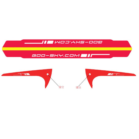 Goosky S2 Tail Boom and Fin Sticker - Red (3 sets)