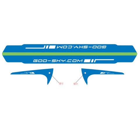 Goosky S2 Tail Boom and Fin Sticker - Blue (3 sets)