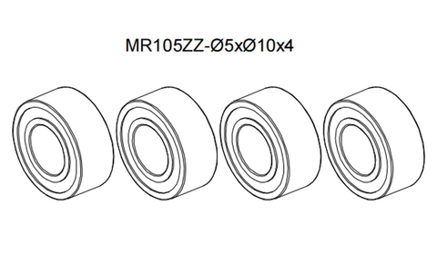 Goosky RS4 MR105ZZ Bearing Set- NMB