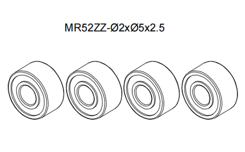 Goosky RS4 MR52ZZ Bearing Set- NMB