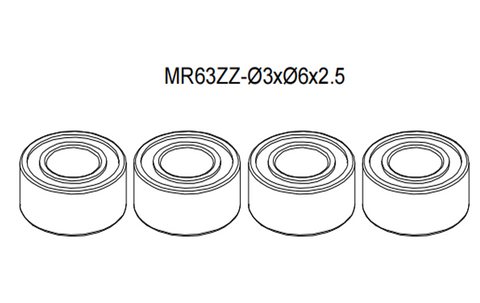 Goosky S2/RS4 MR63ZZ Bearing Set - NMB