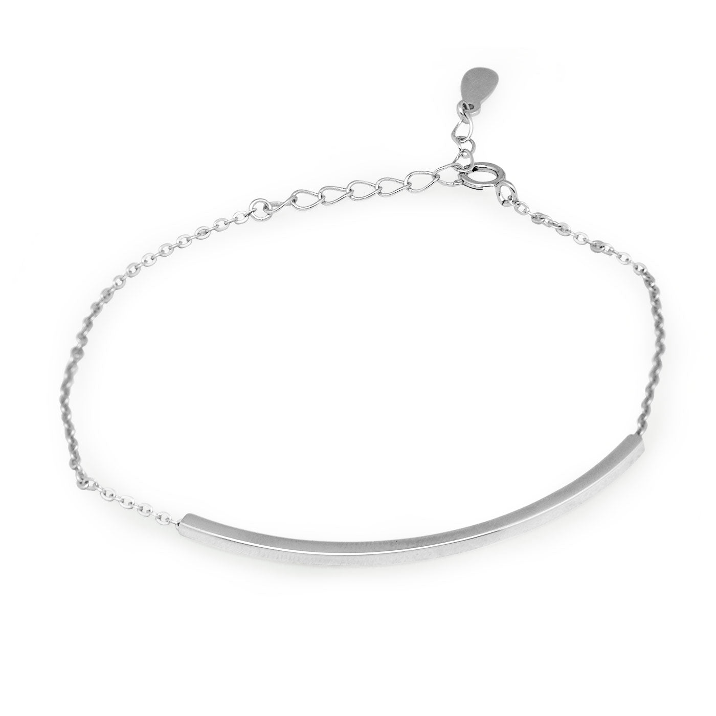 Fashion Silver 18K White Gold Solid 925 Sterling Silver Bracelet Women