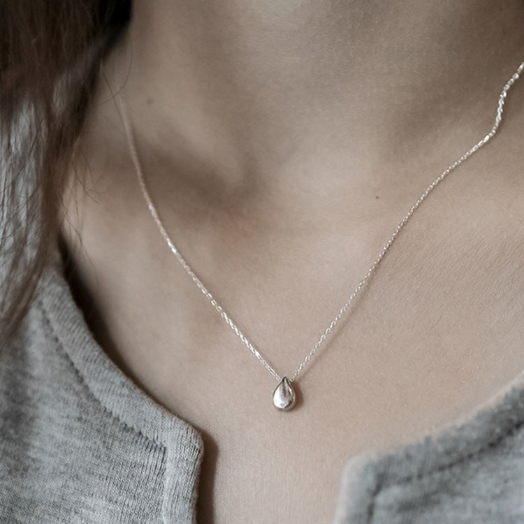 Simple Mini Waterdrop 925 Sterling Silver Necklace