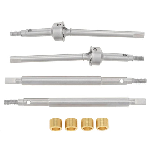 MEUS Racing Wheelbase Extended Thread Dogbone +4MM CVD Front and Rear Axle Drive Shafts for 1/18 TRX4M