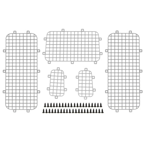 Meus Racing 5Pcs Stainless Steel Car Window Mesh Metal Window Mesh Protective Net For TRX4M Land rover Defender