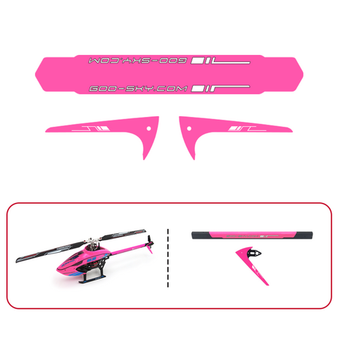 Goosky S2 Tail Boom and Fin Sticker - Pink (3 sets)