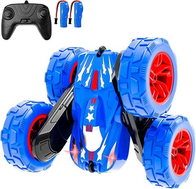 STEMTRON 360 Flips Remote Control Car Double Sided Rotating RC Stunt Car K03 2 pcs Batteries
