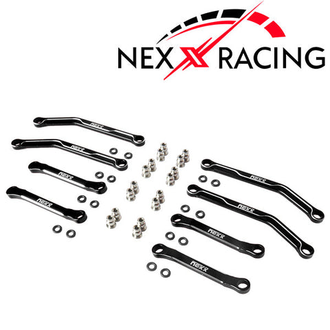 Nexx Racing High Clearance Aluminum Chassis Links Set for Axial AX24 - BLACK