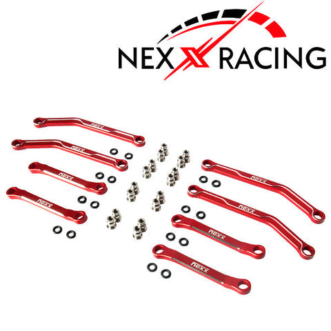 Nexx Racing High Clearance Aluminum Chassis Links Set for Axial AX24 - RED