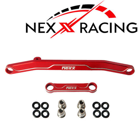 NexxRacing CNC Aluminium Steering Link Set for 1/24 RC Crawler Axial AX24 - RED