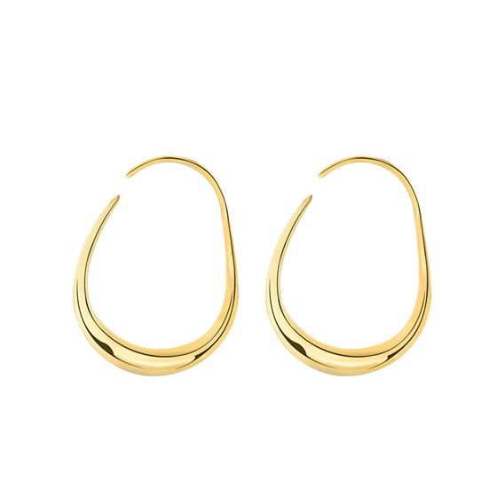 Geometry Hollow Circle Irregular 925 Sterling Silver Hoop Earrings