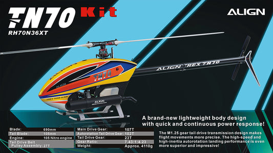 Align TN70 Nitro Helicopter KIT (with Pipe)