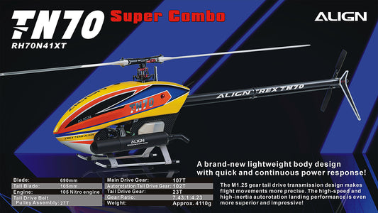 Align TN70 Nitro Helicopter Super Combo (W/o Engine and FBL Unit)