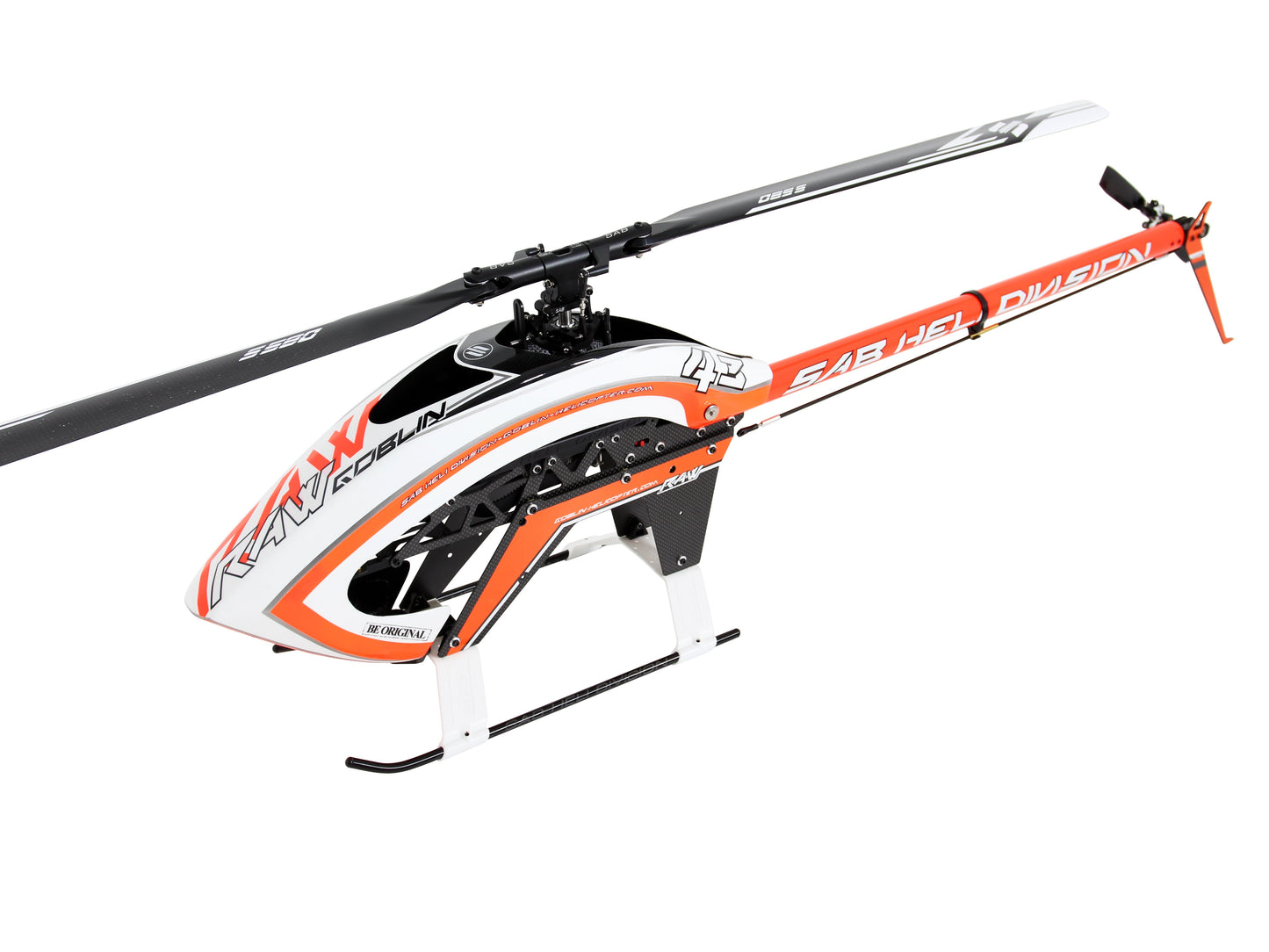 SAB Goblin RAW 580 Kit White/Orange - With S-Line Main And Tail Blades