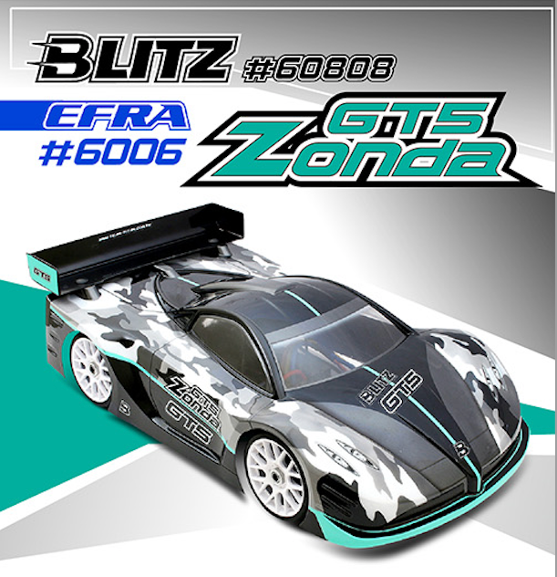 BLITZ GT5 Zonda (0.7mm) 1/8th On-Road GT Body-Shell w/ Wing