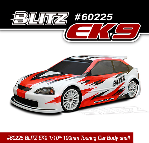 BLITZ EK9 1/10th EP TC 190mm Body shell with option wing