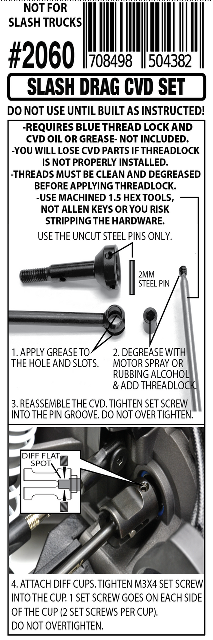 SLASH DRAG HD STEEL CVD AXLE SET