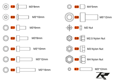 Tron 5.8/Nitron Screw & Nut Set 2