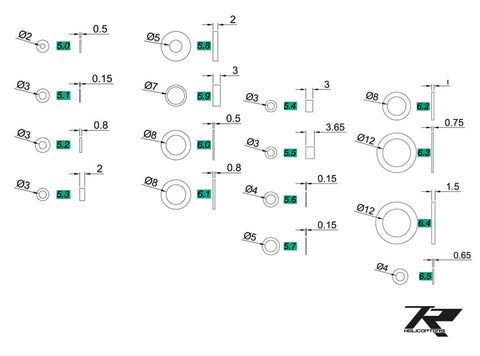 Tron 5.8/Nitron Shim & Washer Set 1