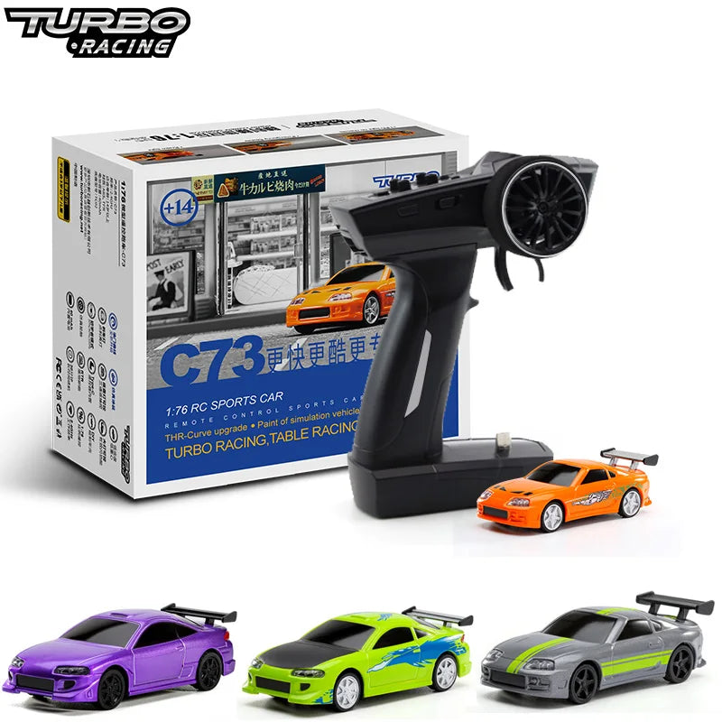 Turbo Racing 1:76 C64 C73 C72 C74 Drift RC Car With Gyro Radio Full Proportional Remote Control Toys RTR Kit For Kids and Adults