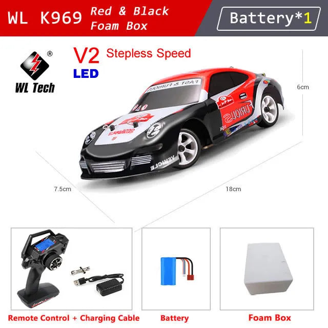 WLtoys K969 1:28 4WD 2.4G Mini RC Racing Car High Speed