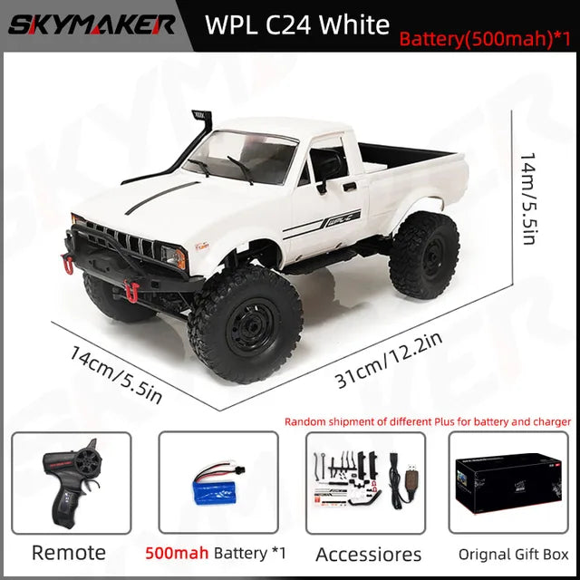 WPL C24-1 Full Scale RC Car 1:16 2.4G 4WD Rock Crawler Electric Buggy