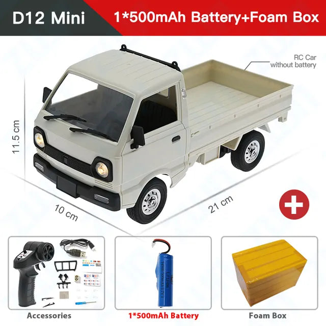 WPL D12 1:10 / 1:16 RC CAR Simulation Drift Climbing Truck LED Light Haul Cargo Remote Control Electric Toys For Children