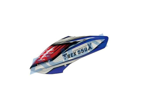 Align T-Rex 550X White/Blue Fiberglass Painted Canopy