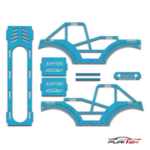 FURITEK Raptor Aluminum Fram Kit For SCX24 Crawlers - Blue Aqua