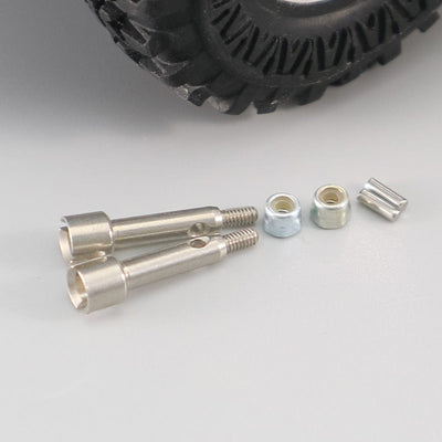 RCAWD Axial SCX24 Upgrades 2x Hardened stainless steel front stub axle/front wheel shaft SCX2427S compatiable with AX24