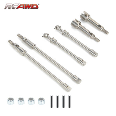 RCAWD Axial SCX24 Upgrades front stub axle&rear center drive shaft&front axle shaft Hardened stainless steel SCX2432S