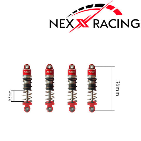 Nexx Racing Oil Shock (4 pcs) for 1/24 SCX24 - RED