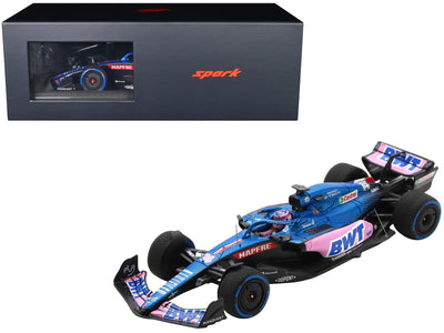 Alpine A522 #14 Fernando Alonso "BWT" Formula One F1 Monaco GP (2022) with Acrylic Display Case 1/18 Model Car by Spark