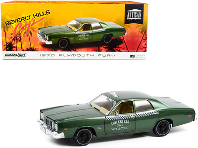 1976 Plymouth Fury Taxi Green Metallic "Checker Cab 069 WO. 3-7000" "Beverly Hills Cop" (1984) Movie 1/18 Diecast Model Car by Greenlight