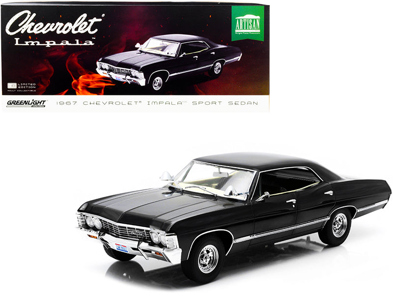 1967 Chevrolet Impala Sport Sedan Tuxedo Black 1/18 Diecast Model Car by Greenlight