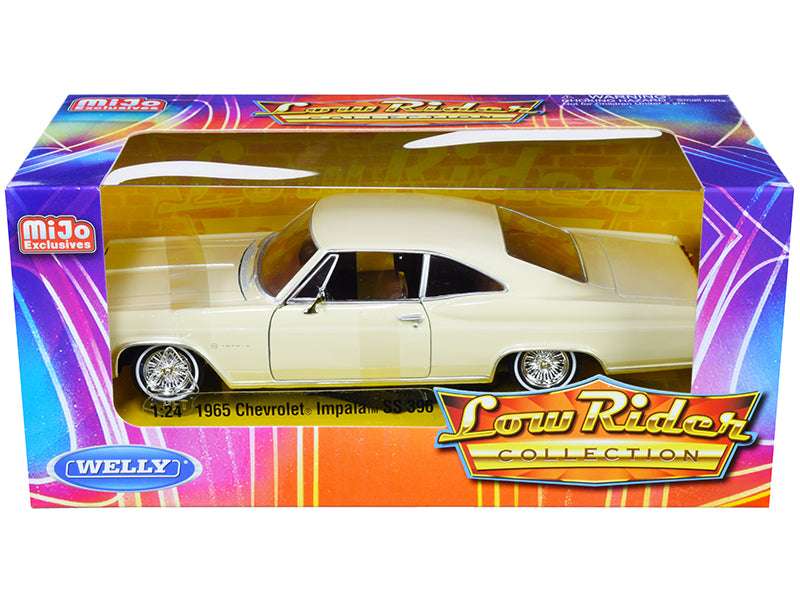 1965 Chevrolet Impala SS 396 Beige "Low Rider Collection" 1/24 Diecast Model Car by Welly