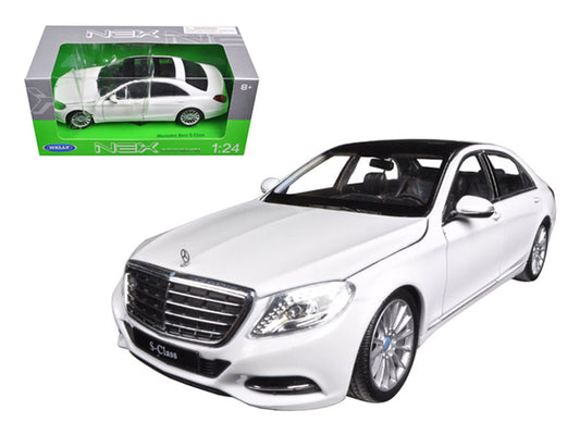 Mercedes Benz S Class with Sunroof White "NEX Models" 1/24 Diecast Model Car by Welly