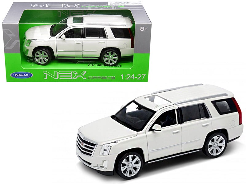 2017 Cadillac Escalade with Sunroof White 1/24-1/27 Diecast Model Car by Welly