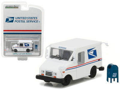 "United States Postal Service" (USPS) Long Life Postal Mail Delivery Vehicle (LLV) with Mailbox Accessory "Hobby Exclusive" 1/64 Diecast Model Car by Greenlight