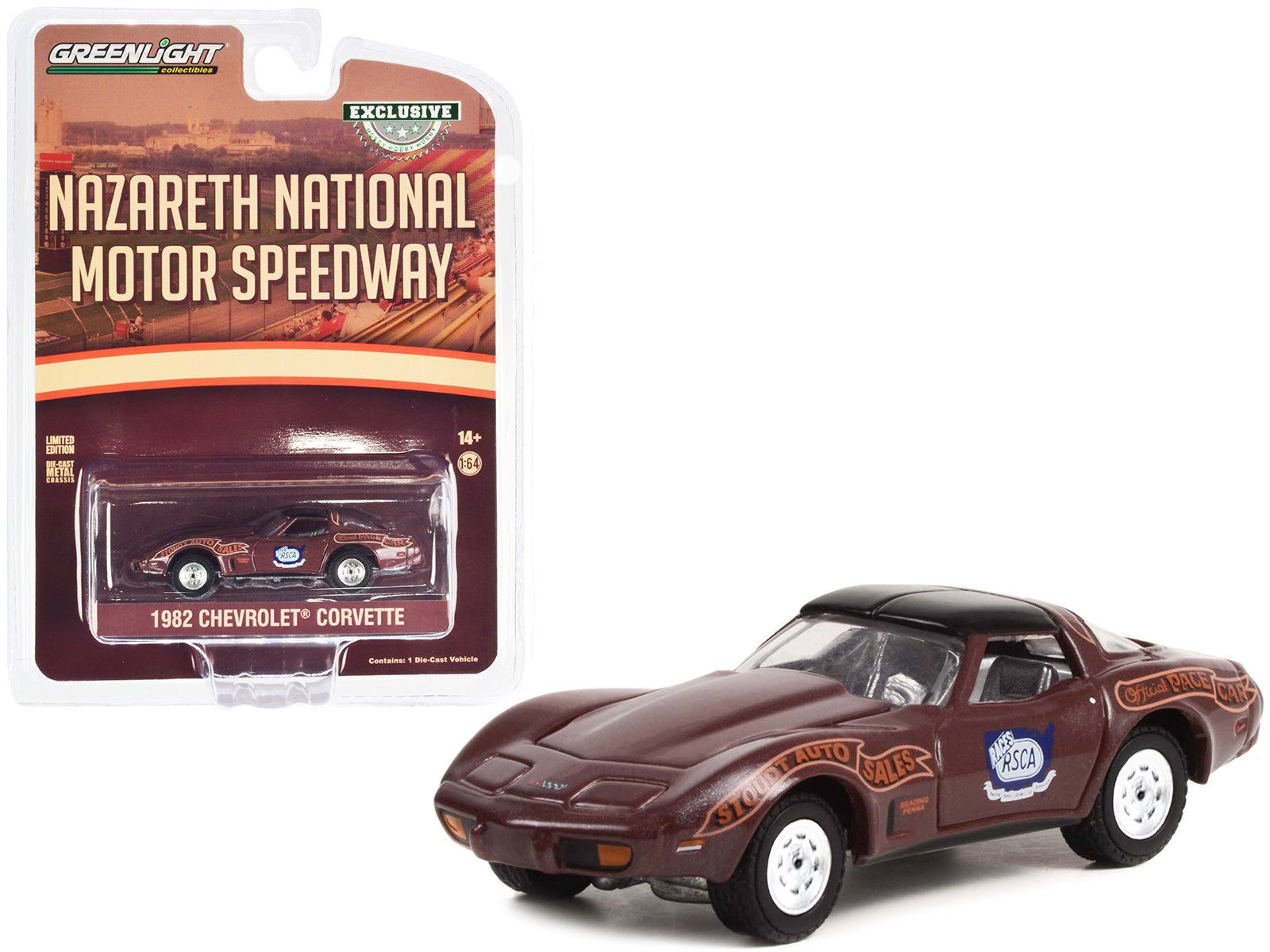 1982 Chevrolet Corvette Nazareth National Motor Speedway Official Pace Car "Hobby Exclusive" Series 1/64 Diecast Model Car by Greenlight