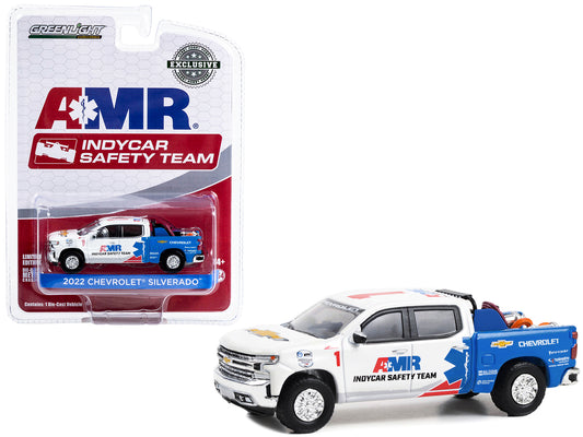 2022 Chevrolet Silverado Pickup Truck #1 "2022 NTT IndyCar Series AMR IndyCar Safety Team" with Safety Equipment in Truck Bed "Hobby Exclusive" Series 1/64 Diecast Model Car by Greenlight