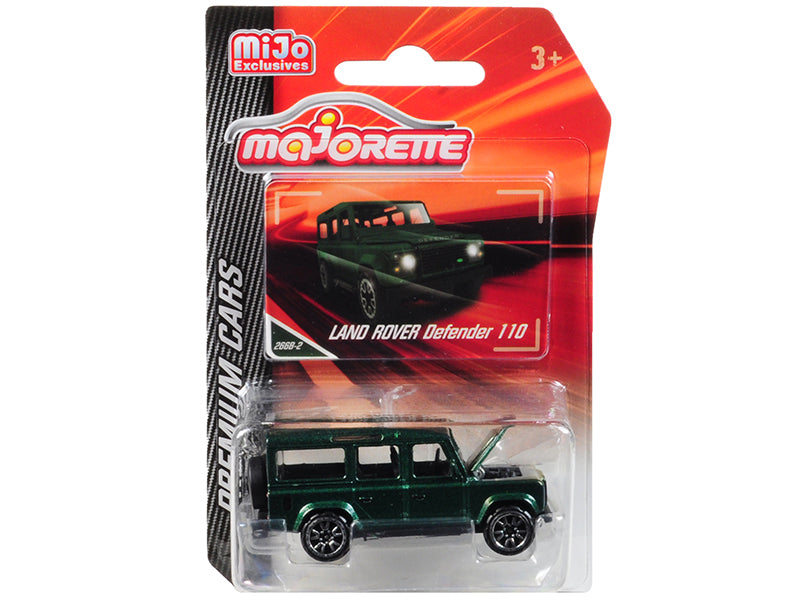 Land Rover Defender 110 Metallic Green "Premium Cars" 1/60 Diecast Model Car by Majorette