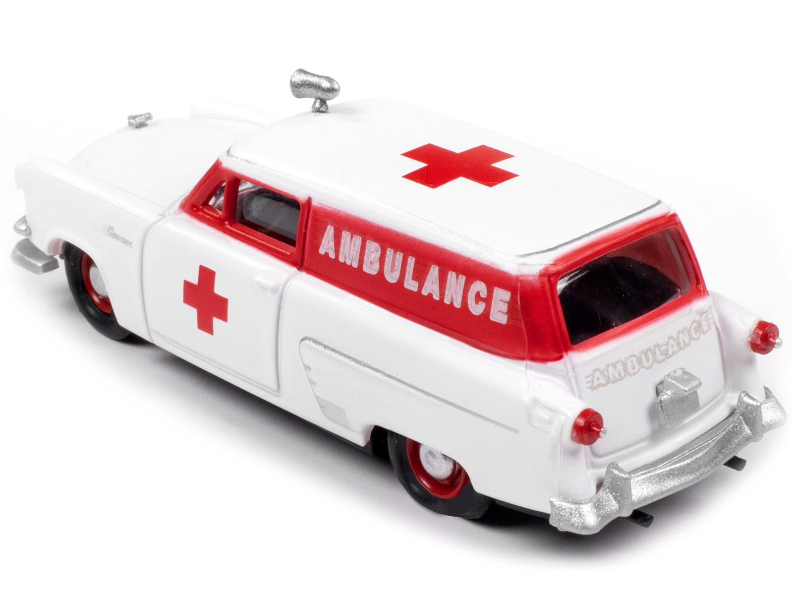 1953 Ford Courier Sedan Delivery Ambulance Red and White 1/87 (HO) Scale Model Car by Classic Metal Works