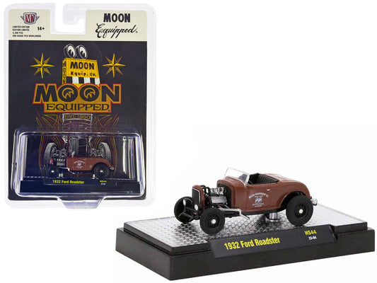 1932 Ford Roadster Brown Primer "Mooneyes - Moon Equipped" Limited Edition to 3300 pieces Worldwide 1/64 Diecast Model Car by M2 Machines